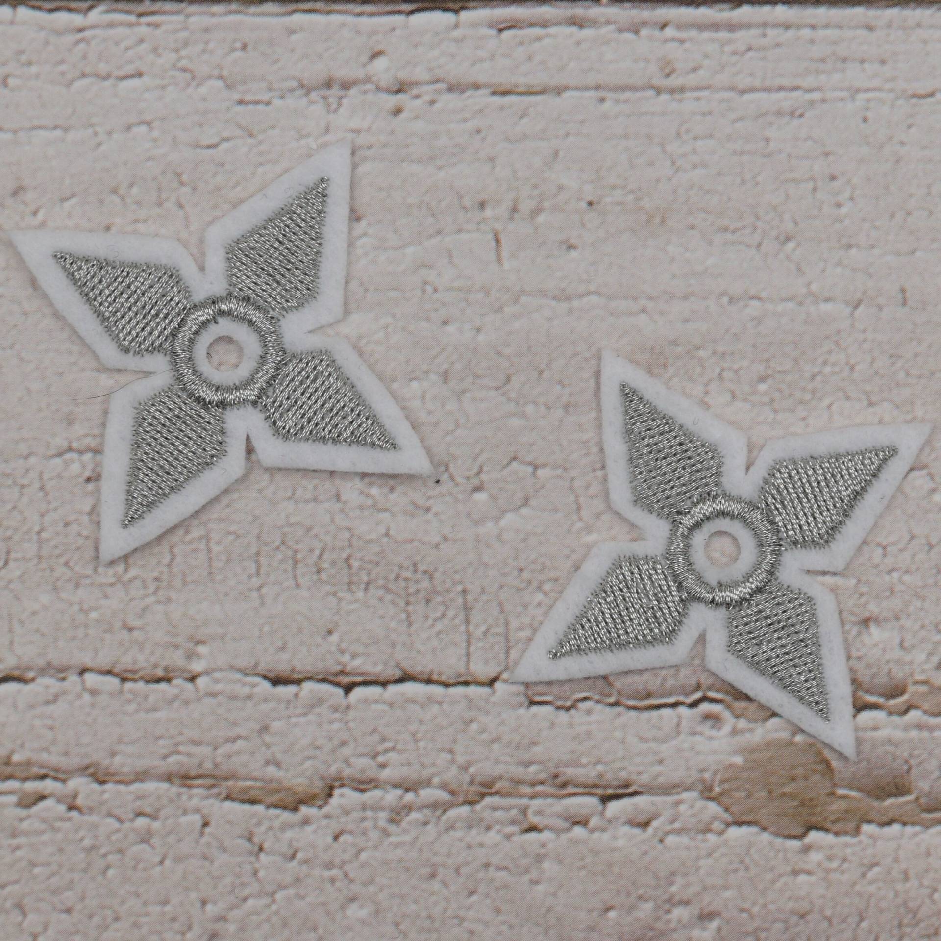 Wurfsterne Gestickt 2-Er Set - Zum Aufbügeln Farbwahl Garn + Filz Applikation Aufnäher Schultüte Ninja Einschulung von Froschverliebt