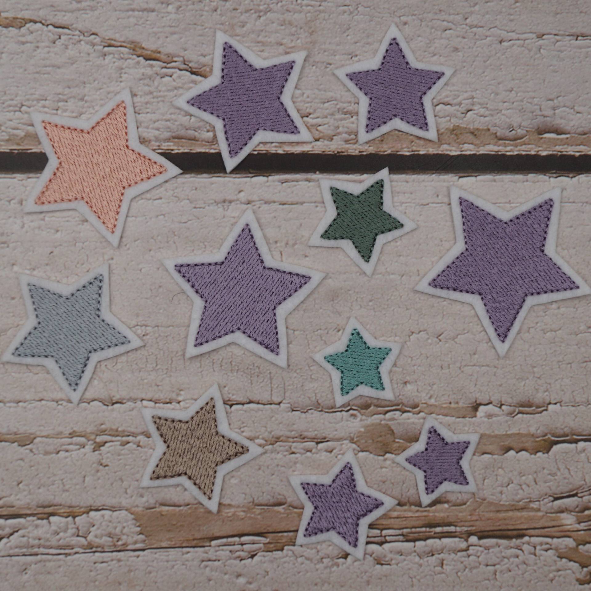 sterne Gestickt - Aufnäher Applikation Zum Aufbügeln Farbwahl Größenwahl Schultüte Einschulung von Froschverliebt