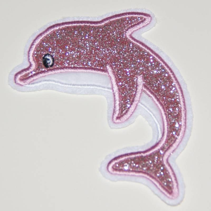 stickaufnäher Delfin Glitzer | Rosa Aufnäher Applikation von Froschverliebt