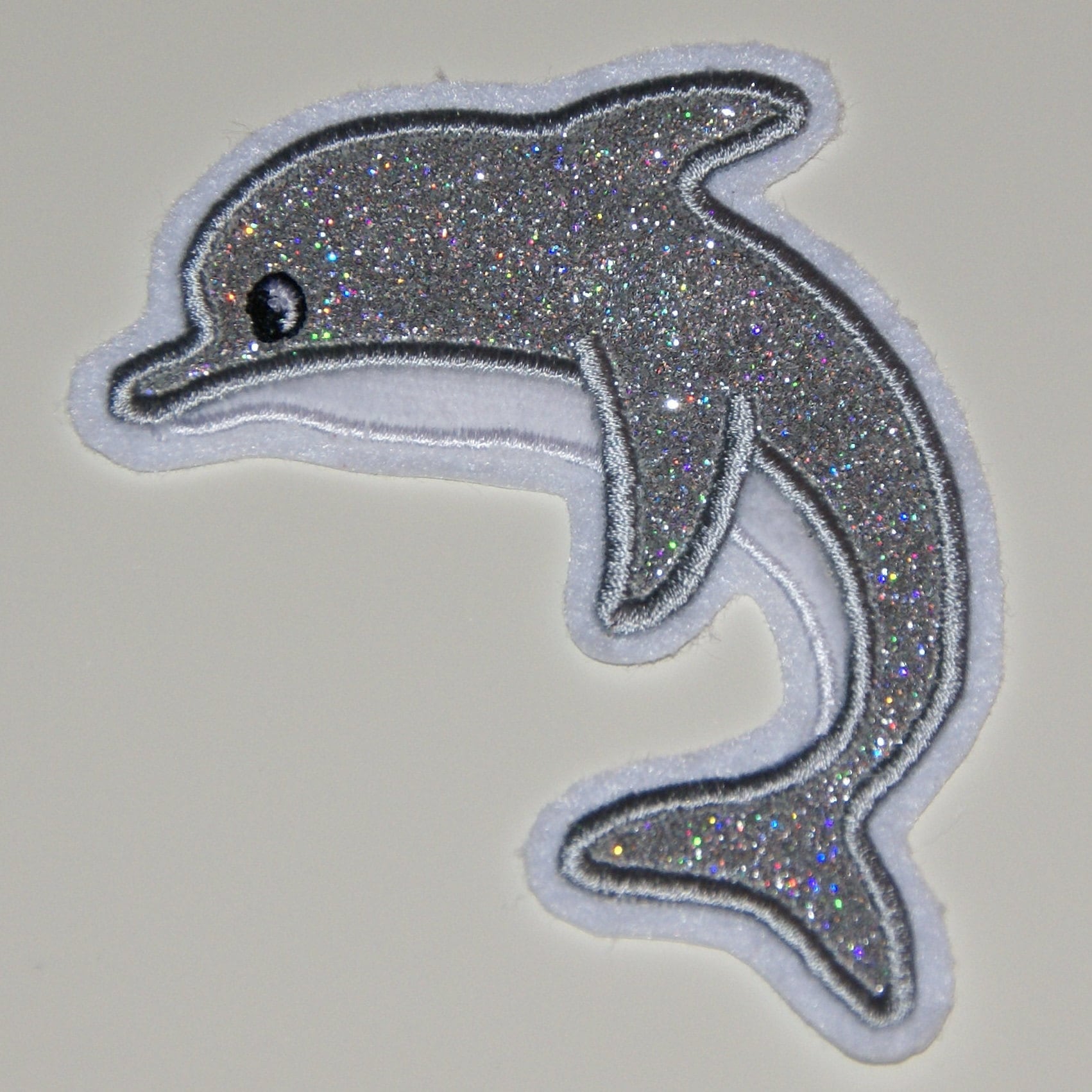 stickaufnäher Delfin Glitzer | Silber Aufnäher Applikation von Froschverliebt