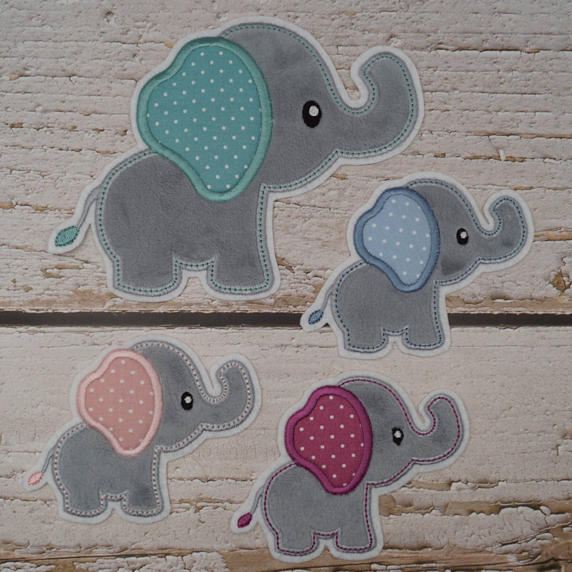 stickaufnäher Elefant/Farbwahl 2 Größen Zur Wahl Applikation Aufnäher von Froschverliebt