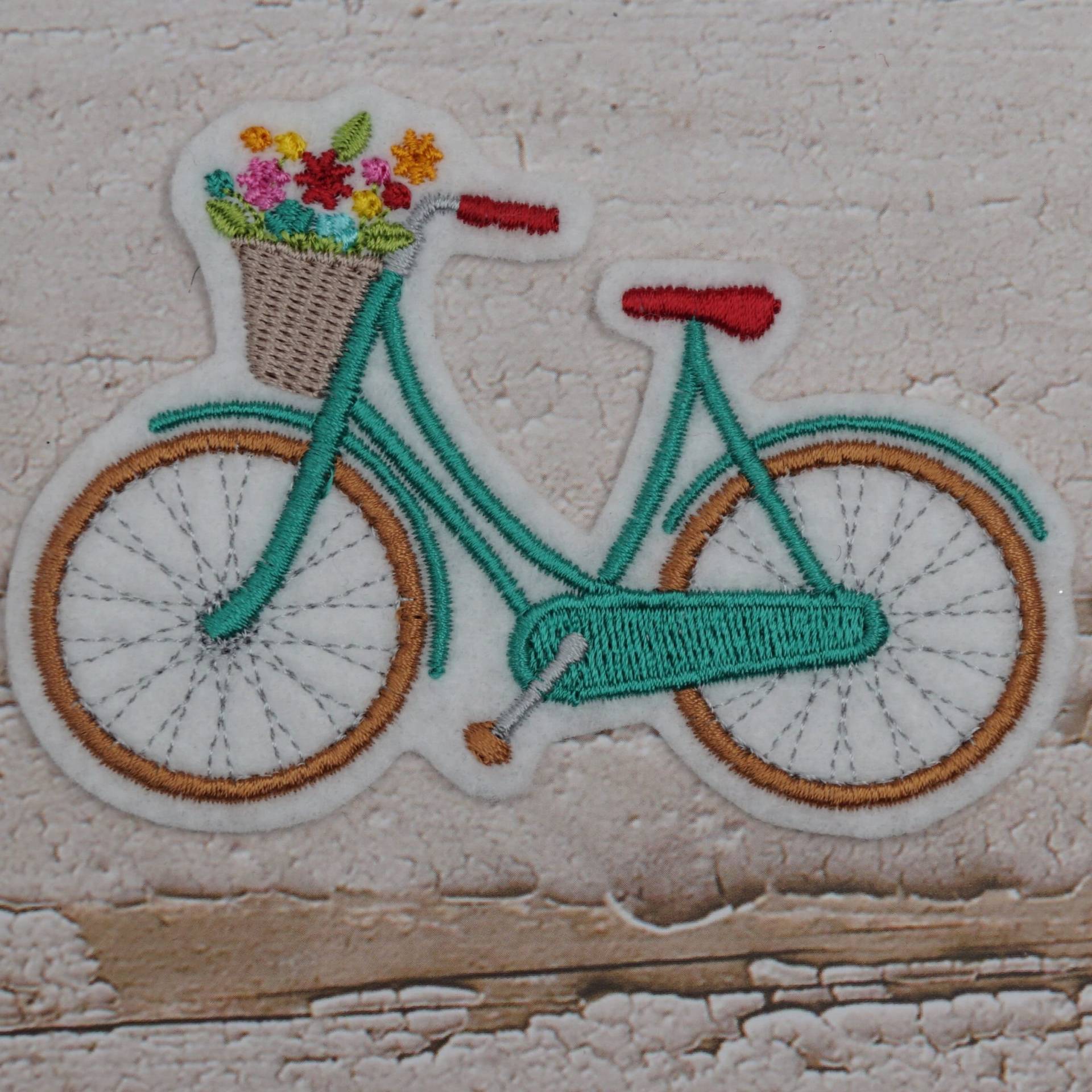 stickaufnäher Fahrrad | Smaragd-Rot, 2 Größen Zur Wahl, Applikation/Aufnäher von Froschverliebt