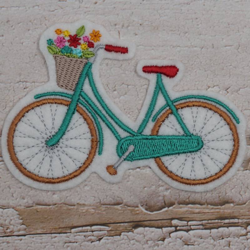 stickaufnäher Fahrrad | Smaragd-Rot, 2 Größen Zur Wahl, Applikation/Aufnäher von Froschverliebt