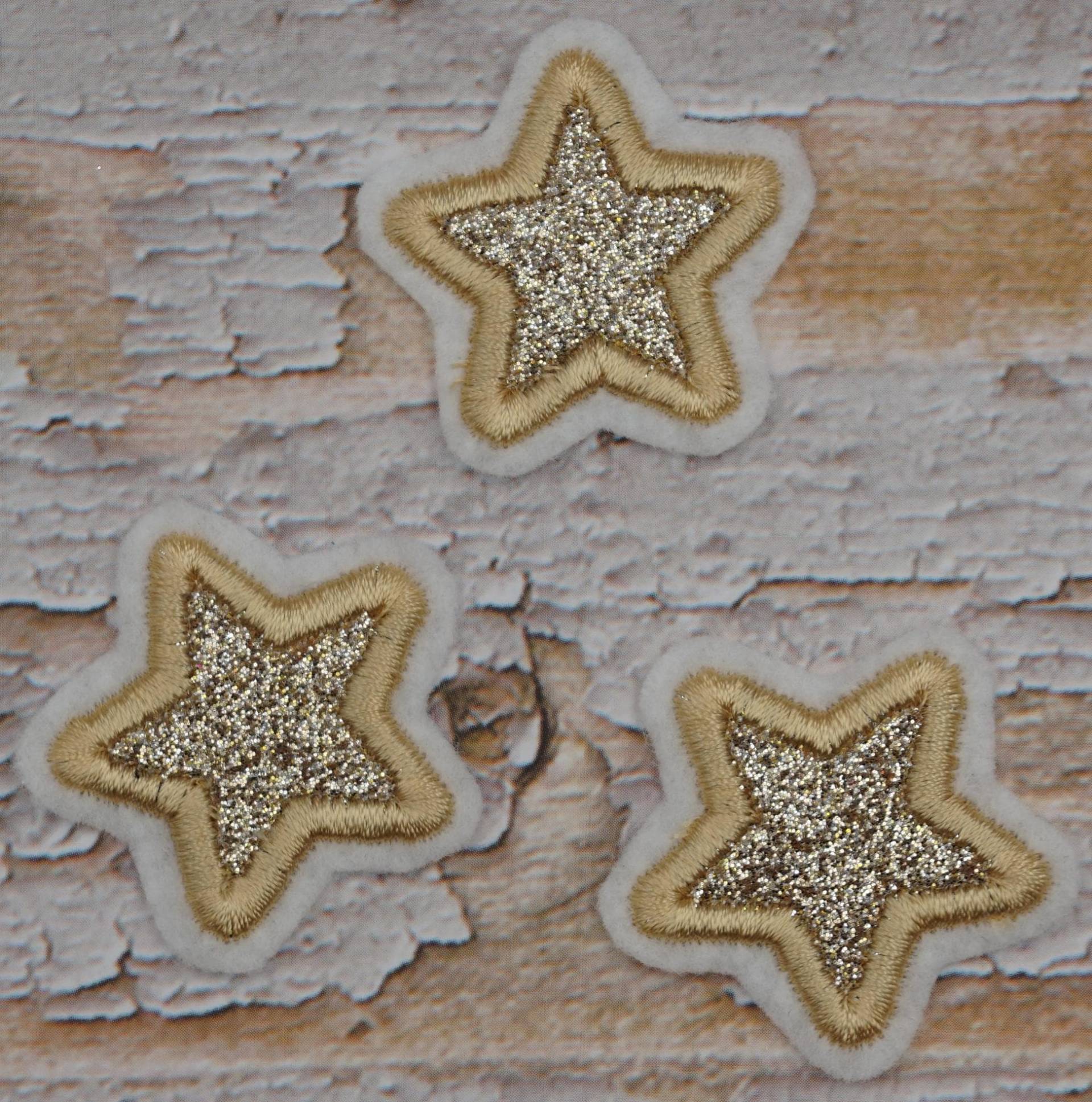 stickaufnäher Glitzersterne Gold | 3-Er Set von Froschverliebt