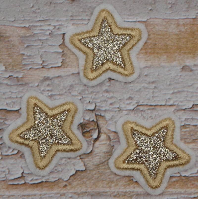 stickaufnäher Glitzersterne Gold | 3-Er Set von Froschverliebt