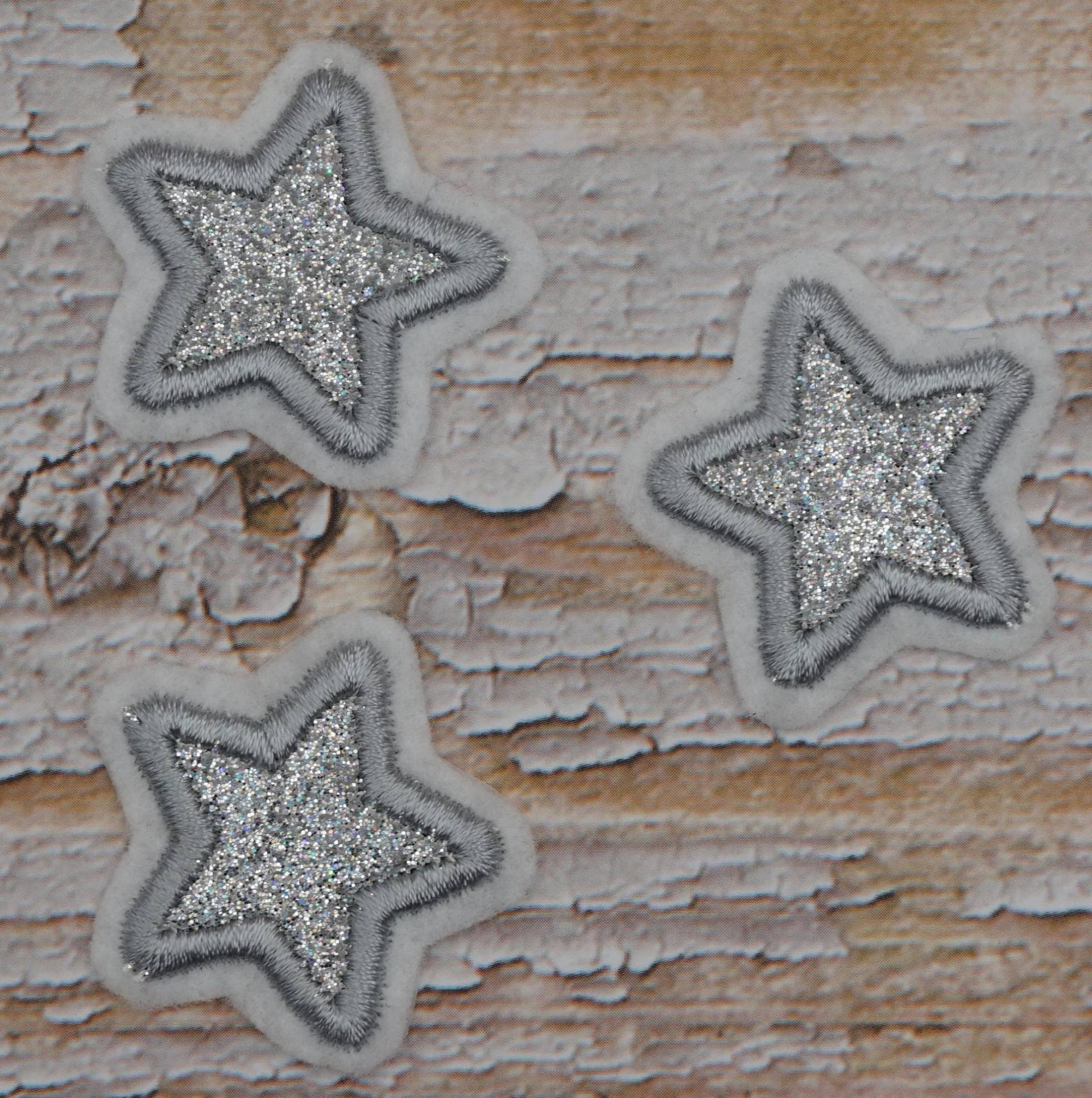 stickaufnäher Glitzersterne Silber | 3-Er Set von Froschverliebt