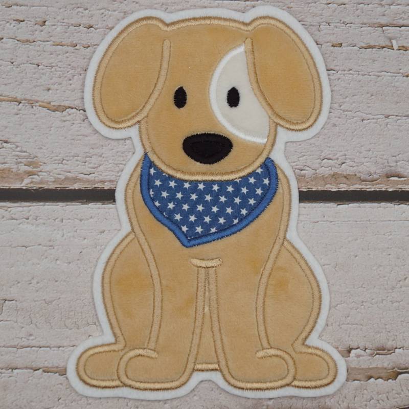 stickaufnäher Hund Mit Halstuch Xl Aufnäher Applikation von Froschverliebt