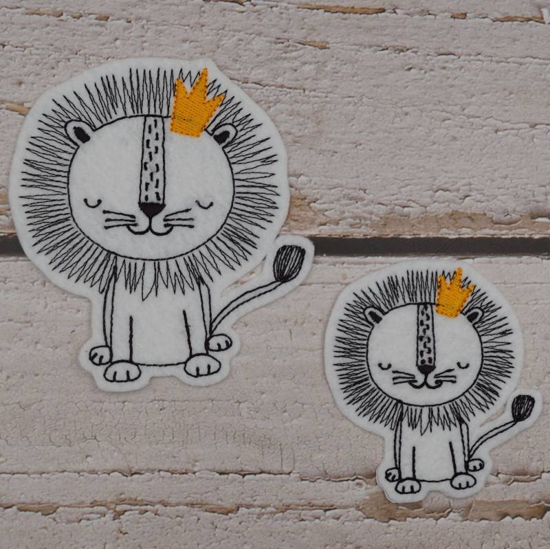 stickaufnäher Löwe Filigran Gestickt - 2 Größen Zur Wahl Aufnäher Applikation von Froschverliebt