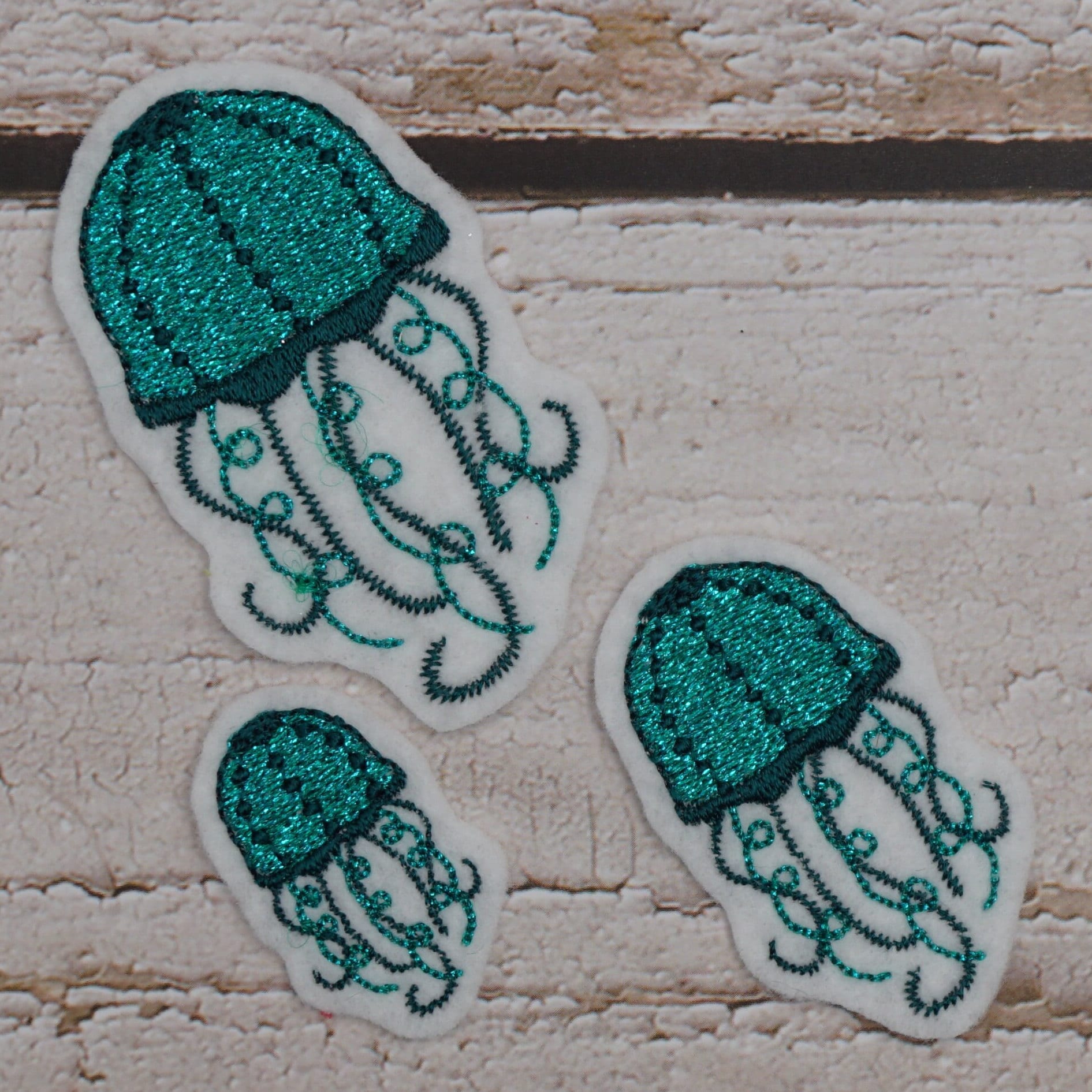 stickaufnäher Quallenschwarm 3-Er Set Aufnäher Schultüte Applikation von Froschverliebt