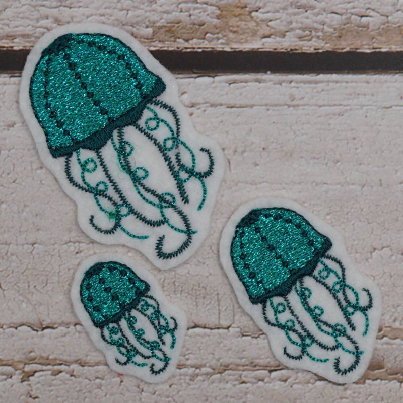 stickaufnäher Quallenschwarm 3-Er Set Aufnäher Schultüte Applikation von Froschverliebt