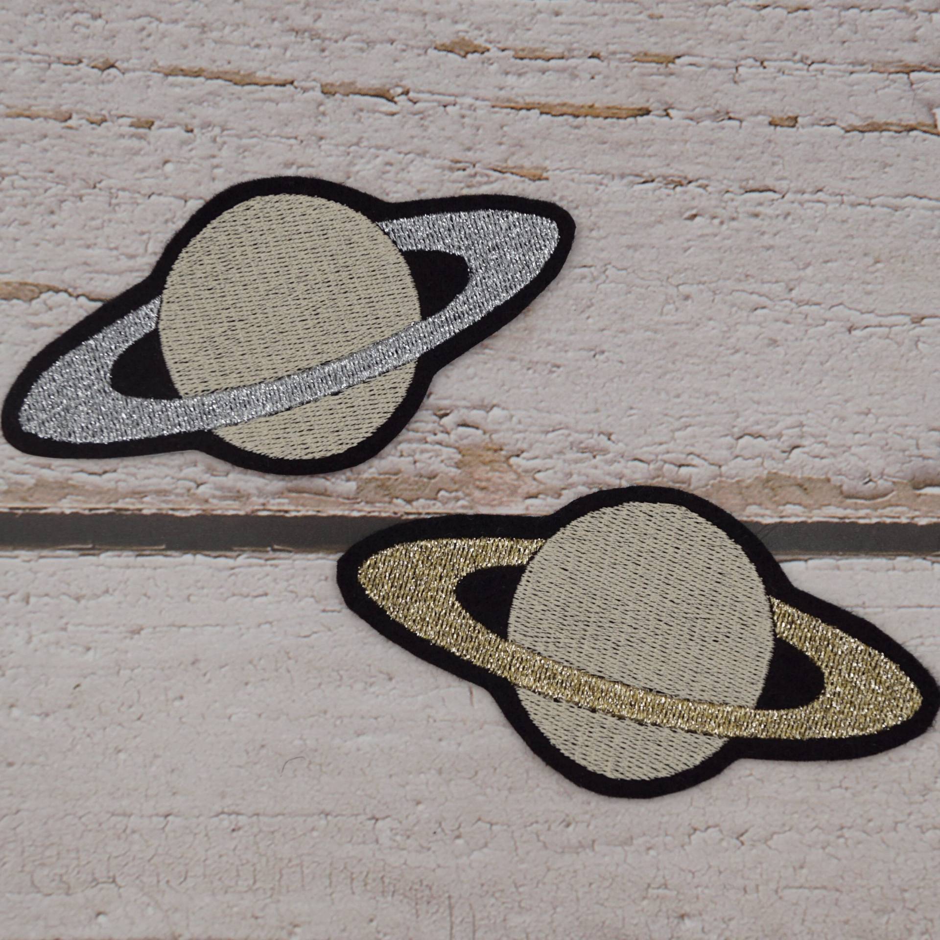 stickaufnäher Saturn Auf Schwarzem Oder Weißem Filz Farbwahl Aufnäher Applikation Schultüte Einschulung von Froschverliebt