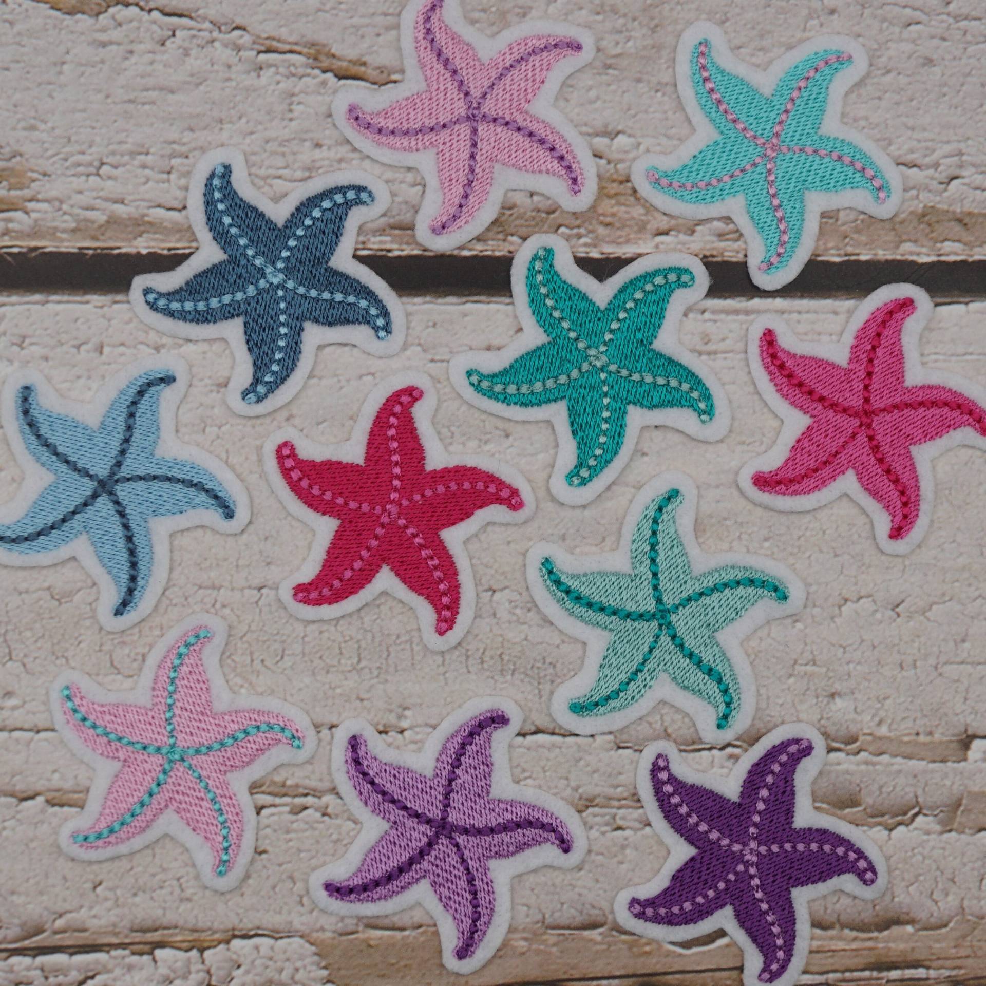 stickaufnäher Seesterne Farbwahl Größenwahl Applikation Aufnäher Einschulung von Froschverliebt