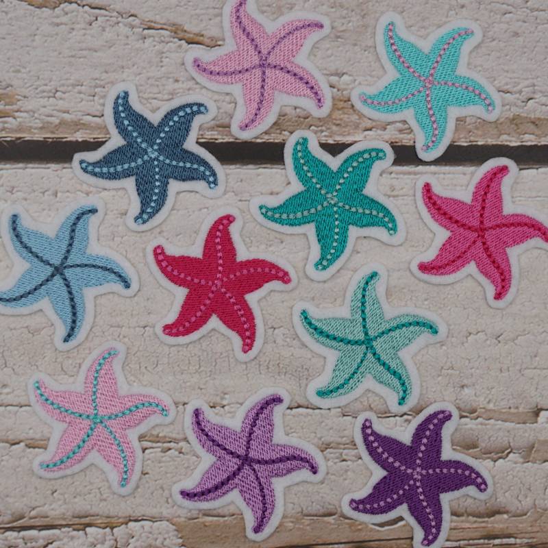 stickaufnäher Seesterne Farbwahl Größenwahl Applikation Aufnäher Einschulung von Froschverliebt