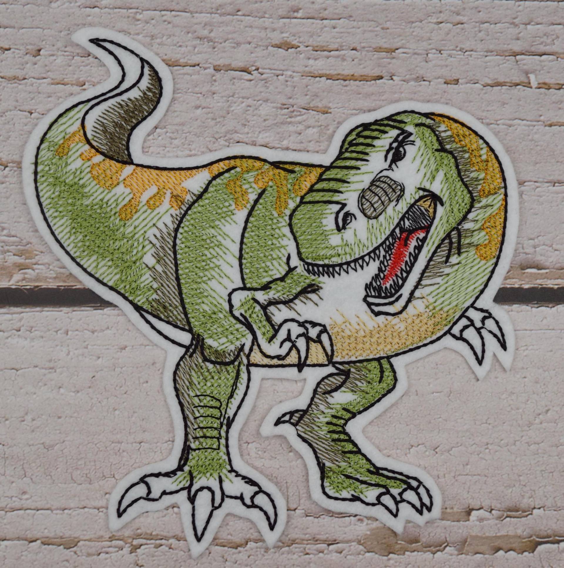 stickaufnäher T-Rex Xl Aufnäher Applikation Schultüte Einschulung von Froschverliebt
