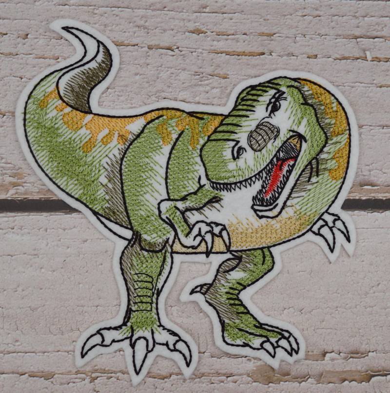 stickaufnäher T-Rex Xl Aufnäher Applikation Schultüte Einschulung von Froschverliebt
