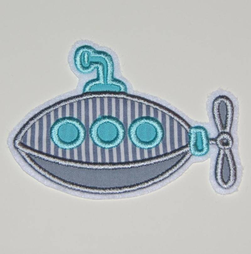 stickaufnäher U-Boot | Grau-Mint Applikation Aufnäher von Froschverliebt