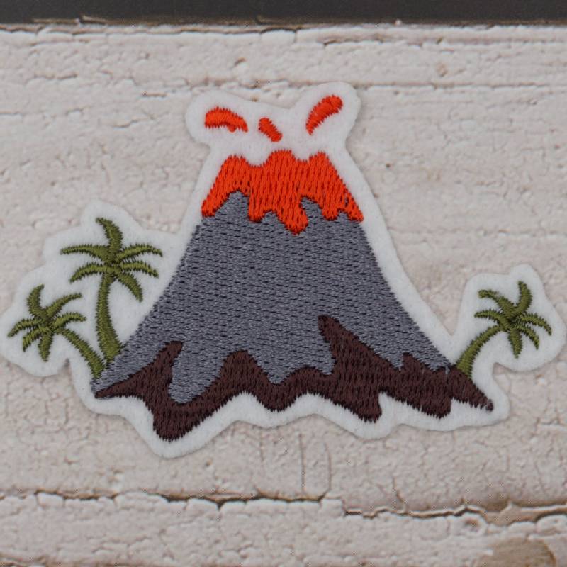 stickaufnäher Vulkan Aufnäher Applikation Einschulung Schultüte von Froschverliebt