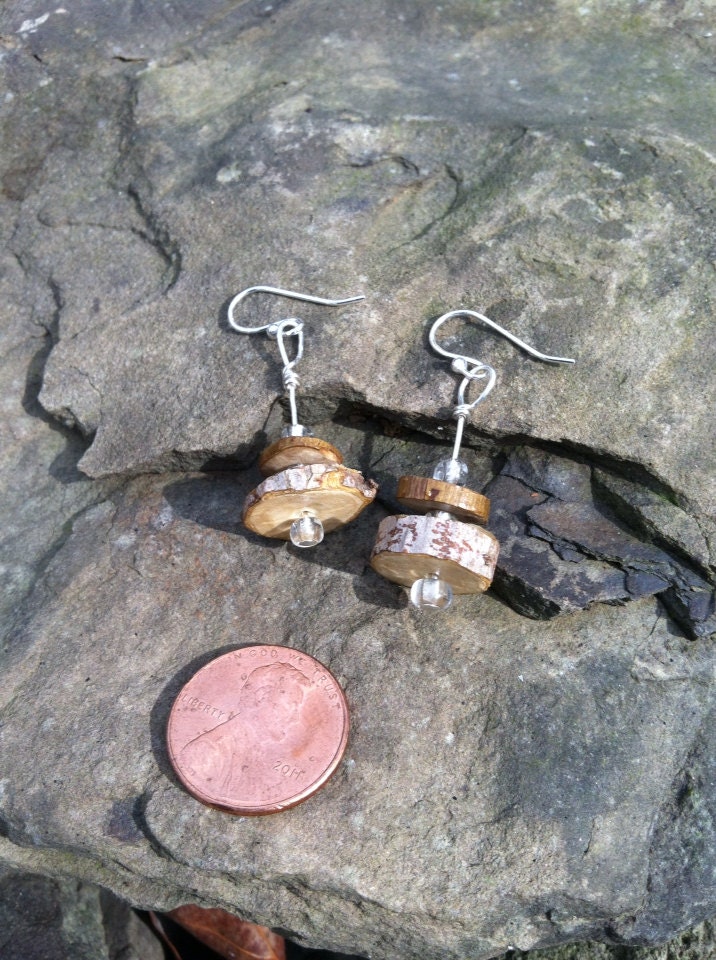 Pappelholz Und Kirschholz Ohrringe Halskette Set von FrostandHoney