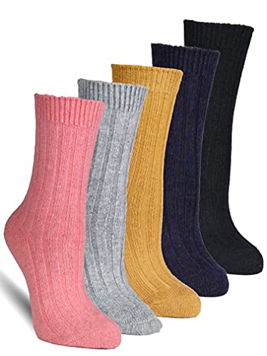 Frostfighter Damen Wintersocken warme Norweger Socken (5x Paar) Baumwolle Wolle (35-38, Muster 1) von Frostfighter