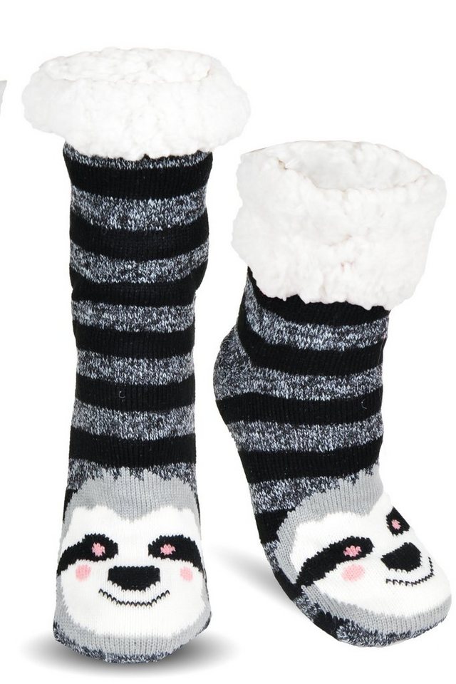 Frostfighter Haussocken Damen + Kinder Hüttensocken (1-Paar) Kuschelige warme Hüttensocken mit Stoppernoppen ABS von Frostfighter