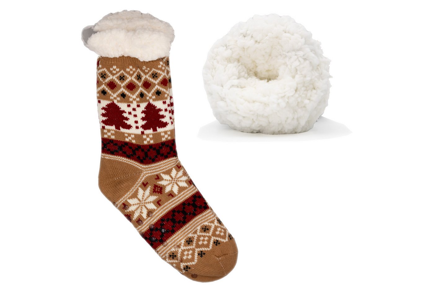 Frostfighter Haussocken Damen Hüttensocken mit ABS Stoppersohle (1-Paar) Hüttenschuhe, Wolkenfutter, dicke warme gefütterte Socken, Gr.35-41 von Frostfighter