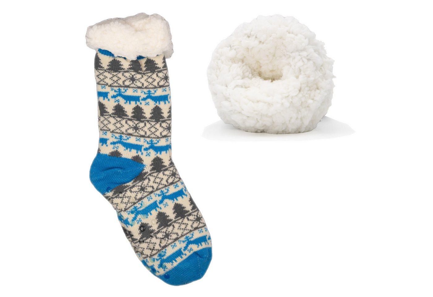 Frostfighter Haussocken Damen Hüttensocken mit ABS Stoppersohle (1-Paar) Hüttenschuhe, Wolkenfutter, dicke warme gefütterte Socken, Gr.35-41 von Frostfighter