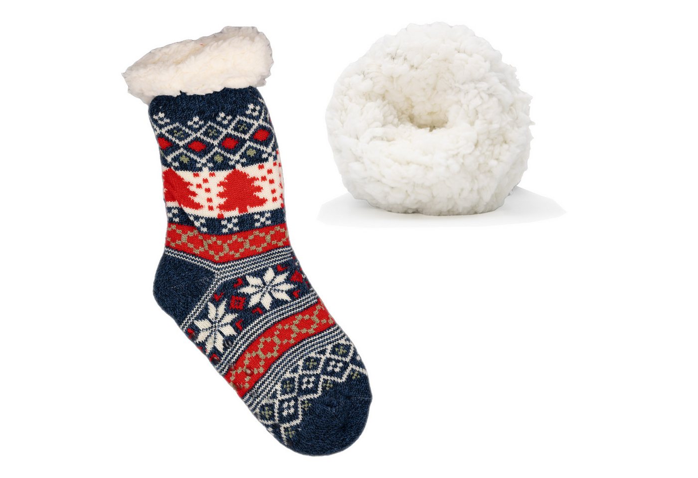 Frostfighter Haussocken Damen Hüttensocken mit ABS Stoppersohle (1-Paar) Hüttenschuhe, Wolkenfutter, dicke warme gefütterte Socken, Gr.35-41 von Frostfighter