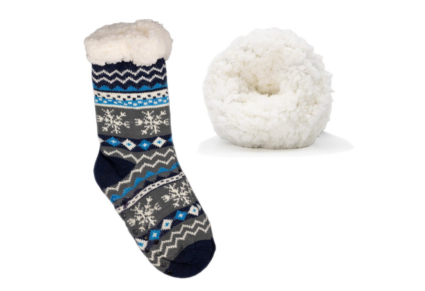 Frostfighter Haussocken Damen Hüttensocken mit ABS Stoppersohle (1-Paar) Hüttenschuhe, Wolkenfutter, dicke warme gefütterte Socken, Gr.35-41 von Frostfighter