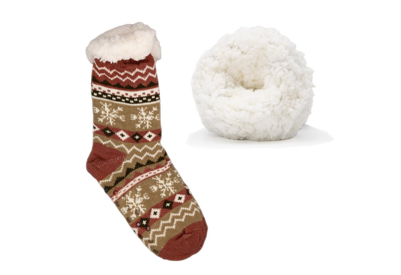 Frostfighter Haussocken Damen Hüttensocken mit ABS Stoppersohle (1-Paar) Hüttenschuhe, Wolkenfutter, dicke warme gefütterte Socken, Gr.35-41 von Frostfighter