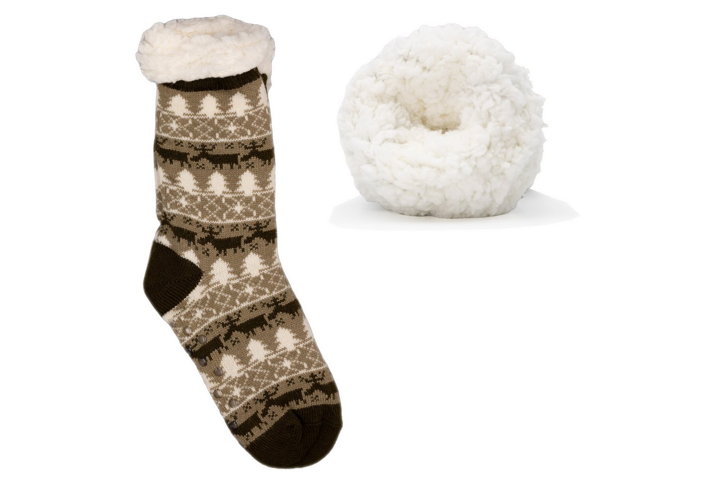 Frostfighter Haussocken Damen Hüttensocken mit ABS Stoppersohle (1-Paar) Hüttenschuhe, Wolkenfutter, dicke warme gefütterte Socken, Gr.35-41 von Frostfighter