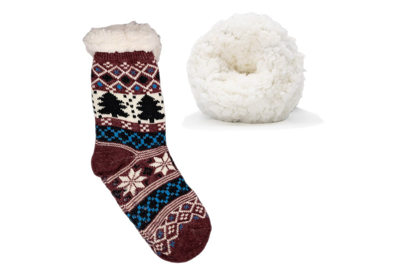 Frostfighter Haussocken Damen Hüttensocken mit ABS Stoppersohle (1-Paar) Hüttenschuhe, Wolkenfutter, dicke warme gefütterte Socken, Gr.35-41 von Frostfighter