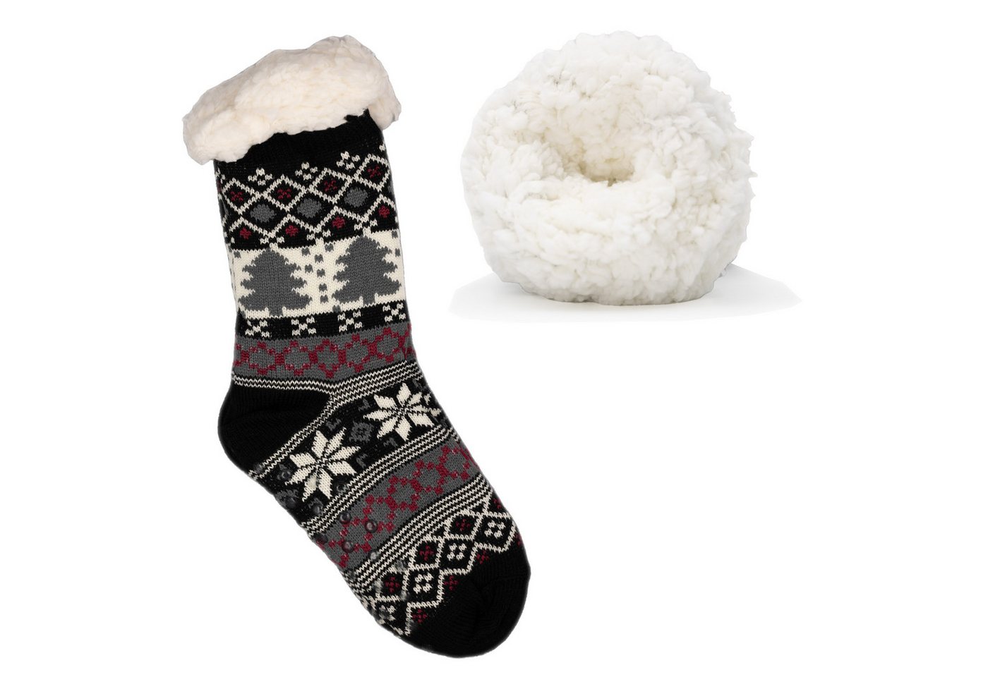 Frostfighter Haussocken Damen Hüttensocken mit ABS Stoppersohle (1-Paar) Hüttenschuhe, Wolkenfutter, dicke warme gefütterte Socken, Gr.35-41 von Frostfighter