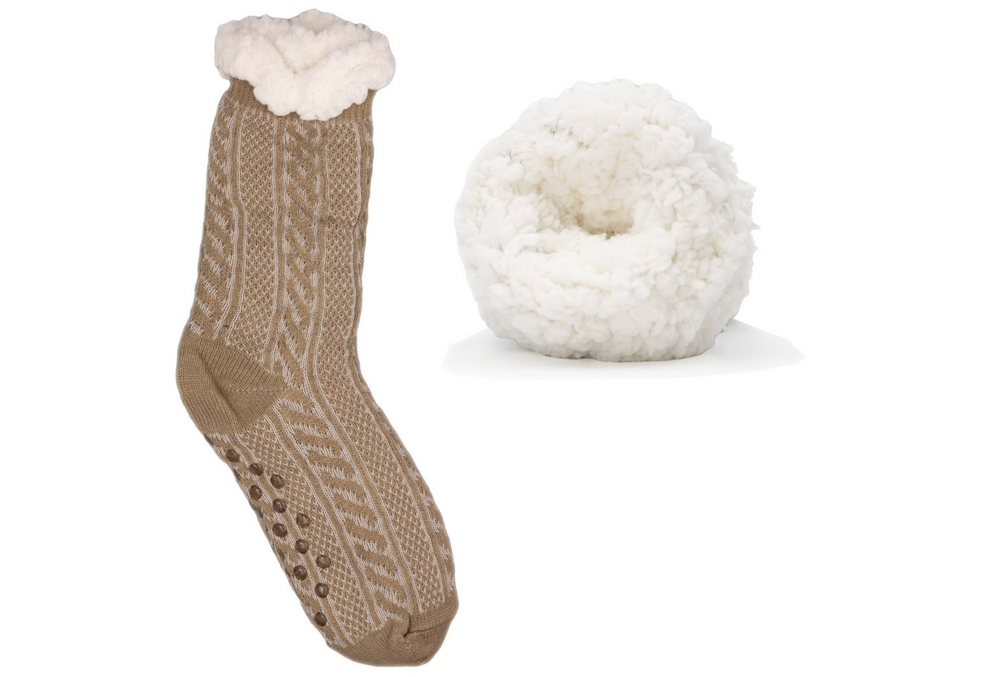 Frostfighter Haussocken Herren Hüttensocken mit ABS Stoppersohle (1-Paar) Hüttenschuhe, Wolkenfutter, dicke warme gefütterte Socken Gr.40-46 von Frostfighter