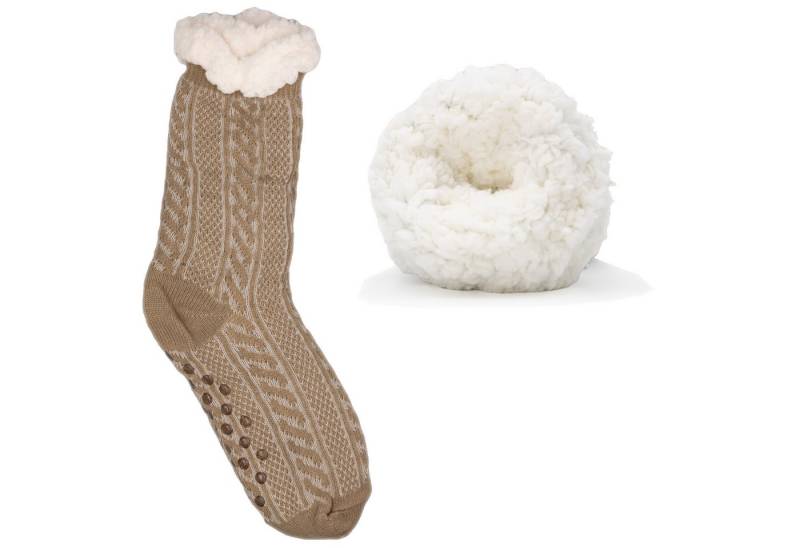 Frostfighter Haussocken Herren Hüttensocken mit ABS Stoppersohle (1-Paar) Hüttenschuhe, Wolkenfutter, dicke warme gefütterte Socken Gr.40-46 von Frostfighter