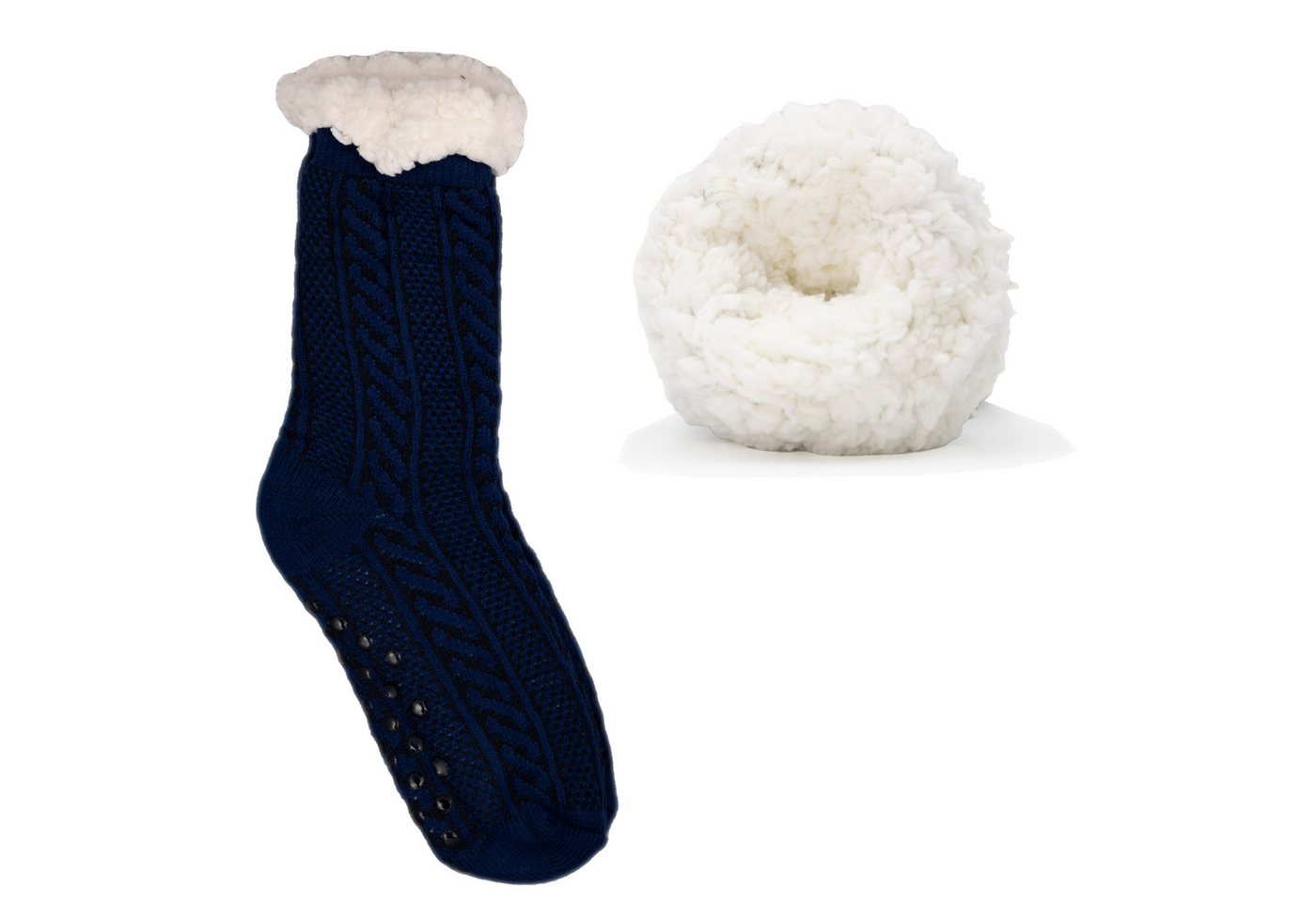 Frostfighter Haussocken Herren Hüttensocken mit ABS Stoppersohle (1-Paar) Hüttenschuhe, Wolkenfutter, dicke warme gefütterte Socken Gr.40-46 von Frostfighter