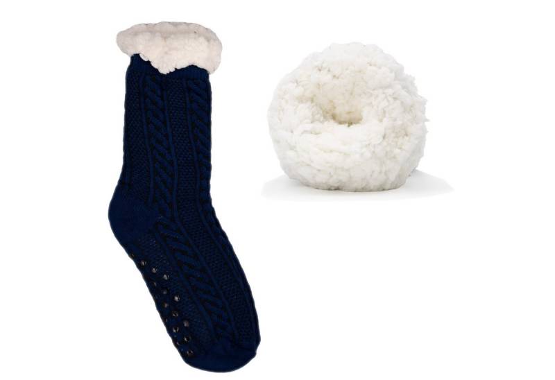 Frostfighter Haussocken Herren Hüttensocken mit ABS Stoppersohle (1-Paar) Hüttenschuhe, Wolkenfutter, dicke warme gefütterte Socken Gr.40-46 von Frostfighter