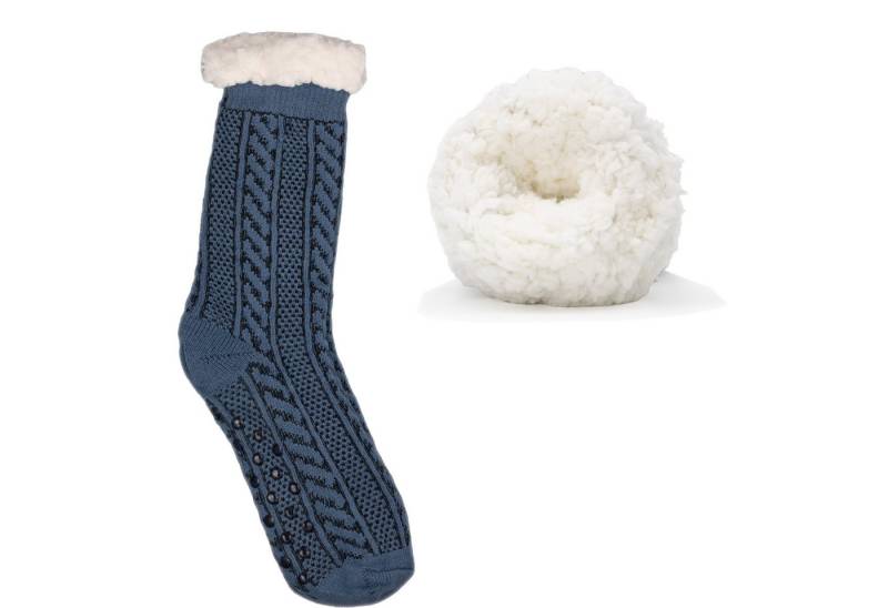 Frostfighter Haussocken Herren Hüttensocken mit ABS Stoppersohle (1-Paar) Hüttenschuhe, Wolkenfutter, dicke warme gefütterte Socken Gr.40-46 von Frostfighter