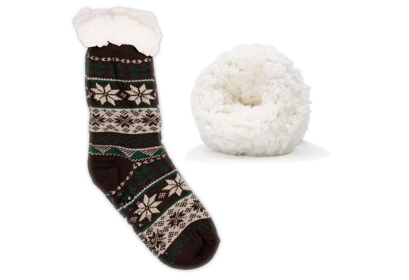 Frostfighter Haussocken Herren Hüttensocken mit ABS Stoppersohle (1-Paar) Hüttenschuhe, Wolkenfutter, dicke warme gefütterte Socken Gr.40-46 von Frostfighter