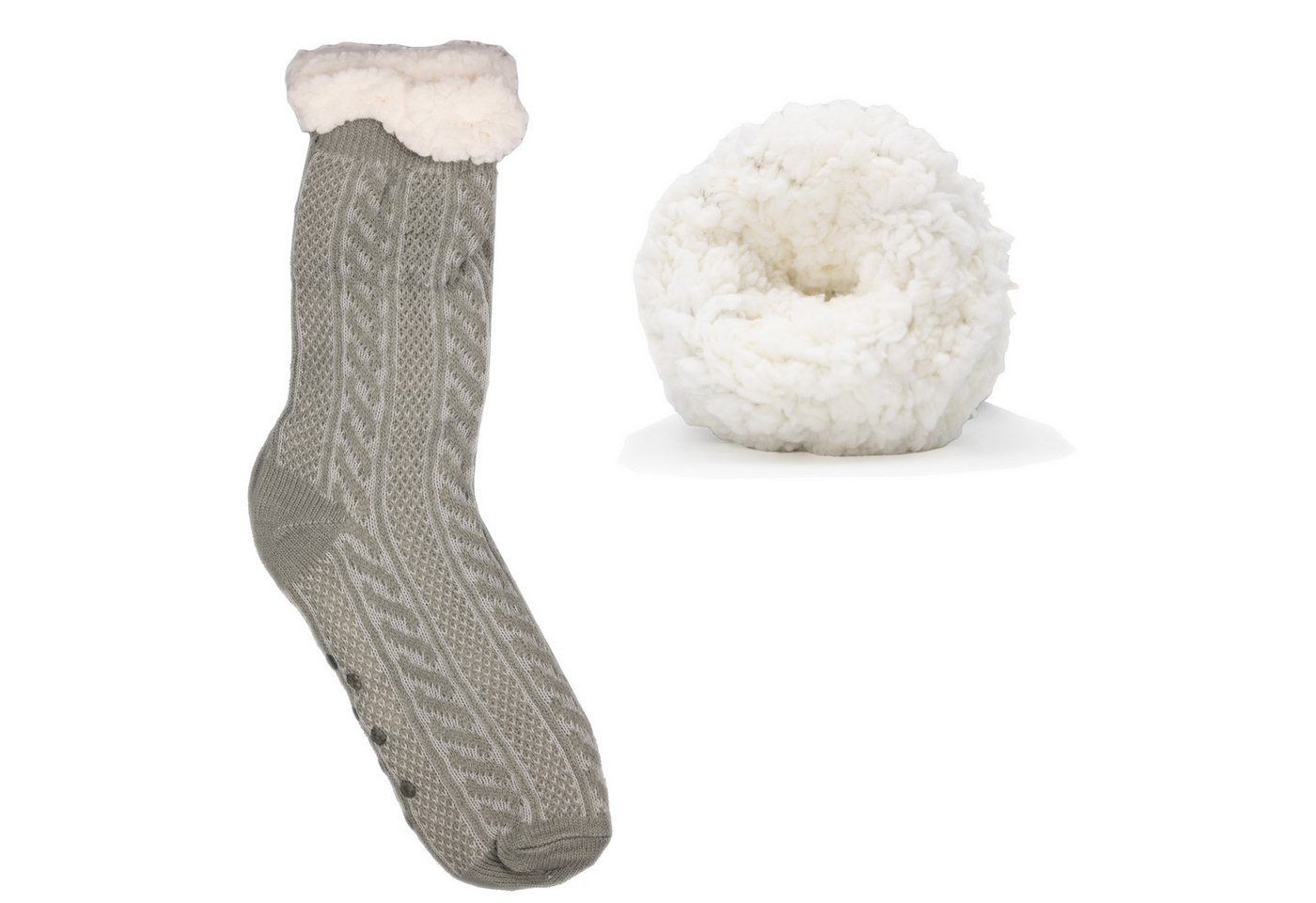 Frostfighter Haussocken Herren Hüttensocken mit ABS Stoppersohle (1-Paar) Hüttenschuhe, Wolkenfutter, dicke warme gefütterte Socken Gr.40-46 von Frostfighter