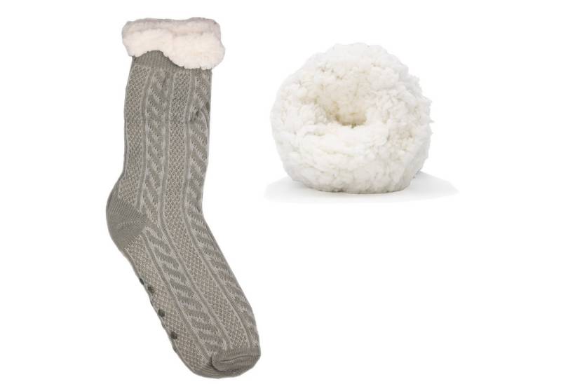 Frostfighter Haussocken Herren Hüttensocken mit ABS Stoppersohle (1-Paar) Hüttenschuhe, Wolkenfutter, dicke warme gefütterte Socken Gr.40-46 von Frostfighter