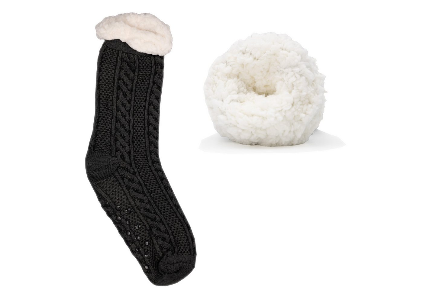 Frostfighter Haussocken Herren Hüttensocken mit ABS Stoppersohle (1-Paar) Hüttenschuhe, Wolkenfutter, dicke warme gefütterte Socken Gr.40-46 von Frostfighter