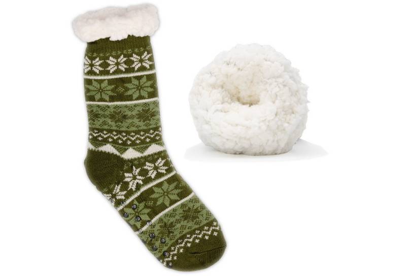 Frostfighter Haussocken Herren Hüttensocken mit ABS Stoppersohle (1-Paar) Hüttenschuhe, Wolkenfutter, dicke warme gefütterte Socken Gr.40-46 von Frostfighter