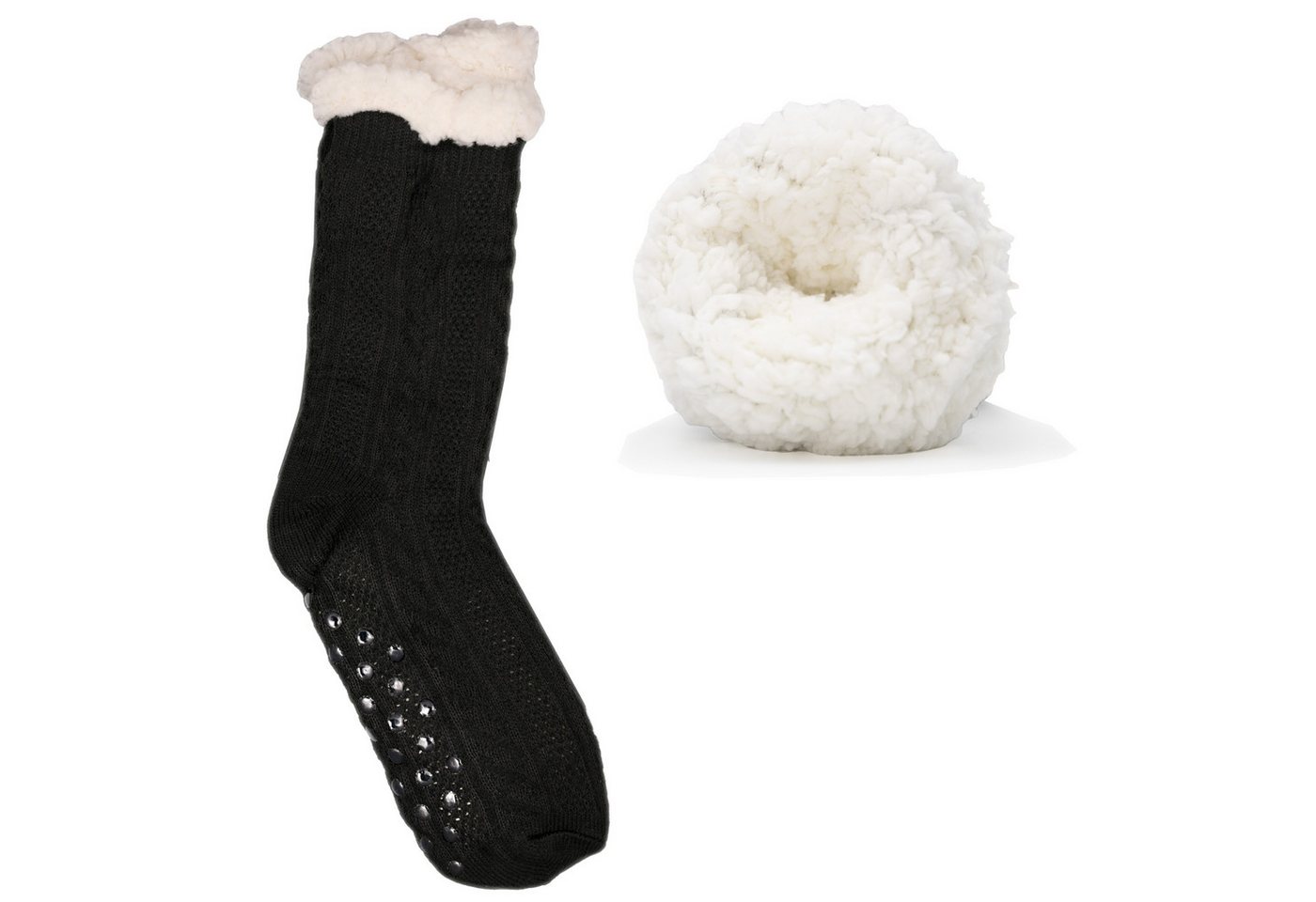 Frostfighter Haussocken Herren Hüttensocken mit ABS Stoppersohle (1-Paar) Hüttenschuhe, Wolkenfutter, dicke warme gefütterte Socken Gr.40-46 von Frostfighter