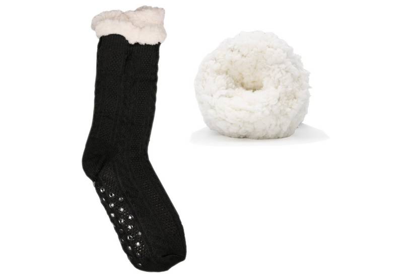 Frostfighter Haussocken Herren Hüttensocken mit ABS Stoppersohle (1-Paar) Hüttenschuhe, Wolkenfutter, dicke warme gefütterte Socken Gr.40-46 von Frostfighter