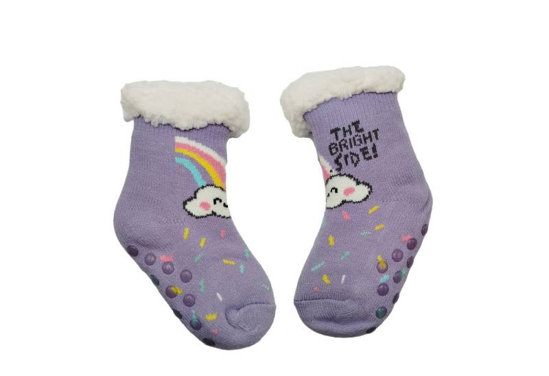 Frostfighter Haussocken Mädchen Hüttensocken mit ABS Stoppersohle (1-Paar) Hüttenschuhe, Wolkenfutter, dicke sehr warme gefütterte Socken von Frostfighter