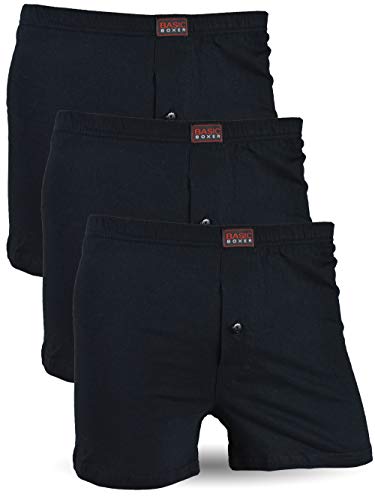 Frostfighter Herren Boxershorts (6er Pack) Unterhosen Schwarz Jersey Baumwolle M - 10XL (DE/NL/SE/PL, Alphanumerisch, 8XL, Große Größen, Regular, Schwarz) von Frostfighter