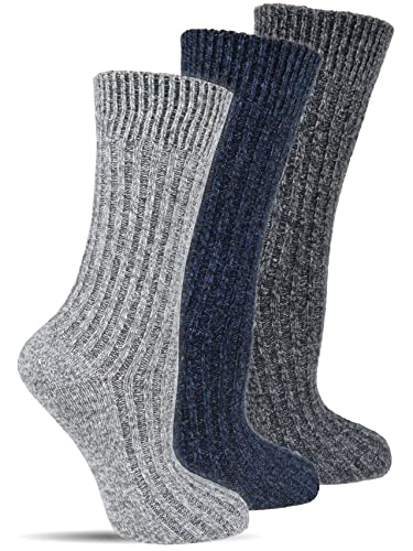 Frostfighter Herren Norweger Wintersocken (4x Paar) Thermosocken mit Wolle, Anthrazit Blau Grau (39-42) von Frostfighter