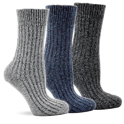 Frostfighter Herren Norweger Wintersocken (4x Paar) Thermosocken mit Wolle, Anthrazit Blau Grau (43-46) von Frostfighter