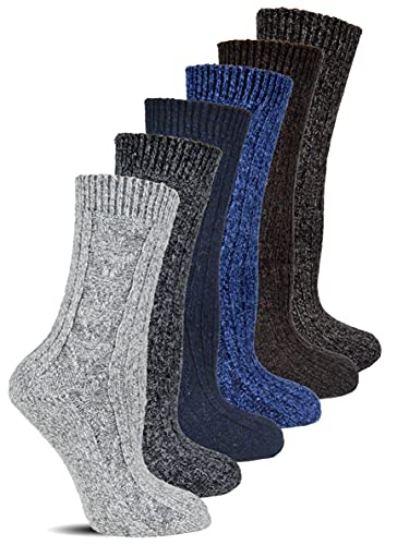 Frostfighter Herren Wintersocken Norweger (5x Paar) Winter Ski Vollfrottee Baumwolle Wolle (39-42, Muster 1) von Frostfighter