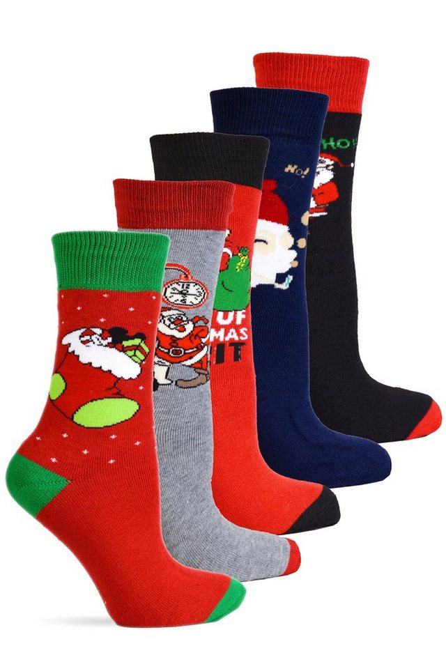 Frostfighter Socken Herren und Damen Weihnachtssocken (6 Paar) Anitipilling Innenfutter, Vollfrottee Innenfutter von Frostfighter